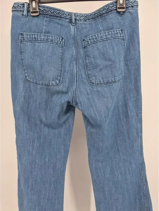 GAP 1969 Original Flare Jeans Braided Waist & Pockets Women's 8 R Vintage - Picture 14 of 16